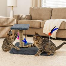 Scratching Post With Interactive Toys With Sisal And Balls - Grey - View 3
