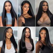 bling hair 32 Inch Wear And Go Glueless Wigs 180% Density Human Hair PrePlucked Pre Cut 5x5 6x4 Straight Lace Front Wigs Ready To Wear 7x5 9x6 Lace Front Wig Bleached Knots Brazilian Virgin Human Hair Glueless Wig For Women 200% Density Straight 13x4 13x6 Transparent Lace Front Wigs Pre Plucked With Baby Hair Straight 360 Full Lace Frontal Wigs Human Hair Lace Front Wigs Natural Looking - Natural Black - 查看 9