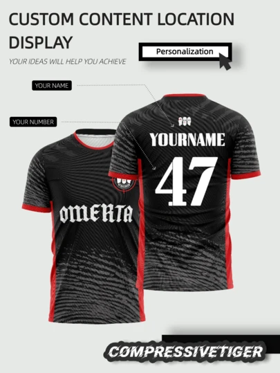 Custom Men's Black OMERTA Boxing Jersey Shirt - Quick-Dry Breathable Fabric With Personalized Name & Number Printing. Fan Style Training Top For Football, Gym & Casual Wear Summer,Gym Wear