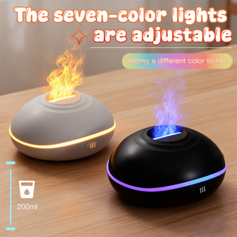 家用静音香薰机，超声波雾化香薰精油扩散器，带 RGB 彩色氛围灯，USB 供电，200 毫升大容量，持久喷雾，适用于卧室办公室桌面，空气清新剂加湿器，助眠除臭