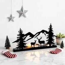 Portavelas decorativo de metal, candelabro de hierro forjado con corte láser, diseño lindo y elegante para velas de té, accesorios de decoración del hogar, regalo, decoraciones navideñas, decoración de habitación, regalos de Navidad