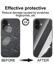 四合一背面软水凝胶膜+侧框膜适用于 17 Air 16 15 Pro Max 14 Plus 13 12 Mini 15Promax 全覆盖屏幕保护膜 [非玻璃] 防水防震防摔防摔防刮防指纹