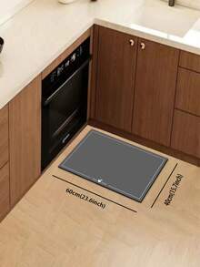 Silica Gel Soft Ground Mat For Kitchen, Non-Washing, Absorbs Water & Oil, For Home, Water-Proof & Oil-Proof, L-Shaped Mat, Non-Slip, Absorbent, Doorway Mat, Dirt-Resistant, Non-Washing Mat For Home