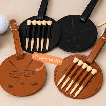 Ensemble cadeau d'étiquette de sac de golf gravé, comprenant un support de balle de golf, un support personnalisé de balle de golf, des accessoires de golf personnalisés, un cadeau pour garçons d'honneur, un cadeau de golf pour hommes