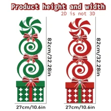 2pcs Large Christmas Candy Cane Yard Signs With Stakes - Durable Plastic Outdoor Holiday Decorations, Perfect For Christmas Celebrations, Christmas Yard Decorations, Festive Yard Display, Festive Design, Easyinstall Stakes - Multicolor - View 6