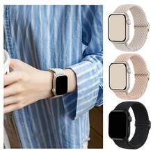 3 paquetes de correa elástica trenzada y ventilada compatible con Apple Watch Series 11 de 42 mm y 46 mm para hombres y mujeres, estilos deportivos y de ocio compatibles con Ultra de 49 mm, 45 mm, 44 mm, 46 mm, 42 mm, 41 mm, 40 mm y 38 mm, Ultra 2/Ultra, correa de nailon elástico tejido suave y casual, compatible con cierre de bucle único ajustable Series 11/10/9/8/7/6/5/4/3/2/1/SE
