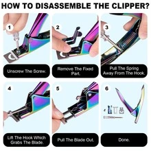 变色龙可调节不锈钢指甲钳，刀片可更换，适用于美甲沙龙美甲设计DIY，人造尖头美甲，适合家庭/美甲沙龙使用