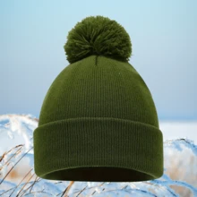 Round-Crown Beanie With Pom-Pom, Large Head Circumference, Solid Angora Knit Cap, European And American Yarn Cap, Plain Pom-Pom Yarn Cap, Customizable Text Logo - A - View 17