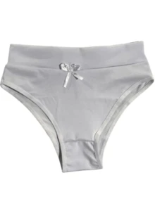 Kit Calcinha Com 5 Cintura Alta Lingerie Feminina Cós Alto Segura Barriga Conforto Langerie Íntima - Multicolorido - Visão 2