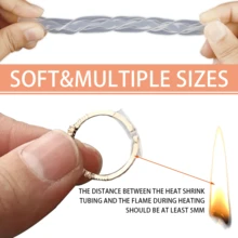 热缩保护管，透明保护管，带可调节圆形保护套，用于项链扣，保护刮伤衣服和头发，适用于开口戒指、鞋带、细手链，保护