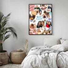 1 buah Kanvas Kolase Persahabatan yang Dipersonalisasi untuk Dinding, Kolase Foto Kustom dengan Bingkai Kayu - Dekorasi untuk Ruang Tamu, Kamar Tidur, Kantor Rumah - beraneka warna - View 10