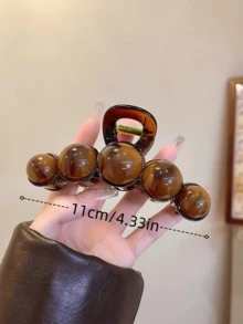 2pcs/1pc Fashion Pearl Large Simple Elegant Hair Claw Hair Accessory, Suitable For Party, Commute, Outfit Matching, Hair Decoration, Hair Clip, Wedding, Party, Daily Wear - Multicolor - View 7