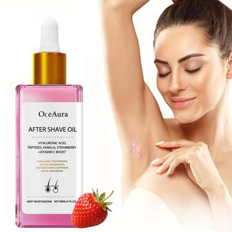 90 ml jordgubbsolja, mild och bekväm, rik på hypertonsyra och C-vitamin, återfuktande olja för daglig vård, återfuktande och len ljusbeige färg