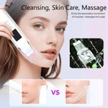 Nettoyant facial électrique 4-en-1 - Rechargeable USB, outil de nettoyage en profondeur, 4 modes (doux/quotidien/nettoyage en profondeur/massage), éclat de la peau, soins de la peau à domicile, produits essentiels de soins de la peau, outils de soins de la peau | Soins de la peau doux | Technologie de soins de la peau douce