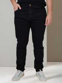 Vicio Fatal Men's Straight Twill Tex Denim Pants Plus Size Premium Social Fabric With Lycra High Durability And Comfort Casual Streetwear Balloon Bag Everyday - 黑色 - 查看 9