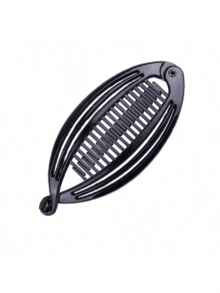 1/2 件豹纹和黑色爪形发夹：香蕉夹、龟壳夹、豆夹、马尾夹，适合日常佩戴 - 彩色 - 查看 5