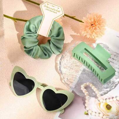 12 قطعة / 6 قطع مختلطة من ربطات الشعر الحريرية للوصيفات، نظارات، ومشابك الشعر، هدايا حفلة الزفاف، هدايا حفلة عيد الميلاد، هدايا اقتراح الوصيفات
