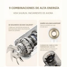 EDVELLA Secador De Cabello Con Difusor 1600W Alta Velocidad 5en1 El Mejor Regalo Color Crema - Tipo de Enchufe A USA (110-127V) - Ver 6