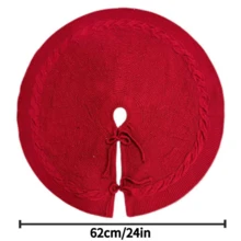 1 pieza Falda para árbol de Navidad de 24/36/48 pulgadas, de lujo y estilo retro en color borgoña, tejida a mano. Cojín suave y firme para el piso que aporta un encanto elegante y rústico ideal para la decoración navideña familiar, el ambiente festivo, la decoración del hogar, los regalos de Navidad y la decoración de invierno.