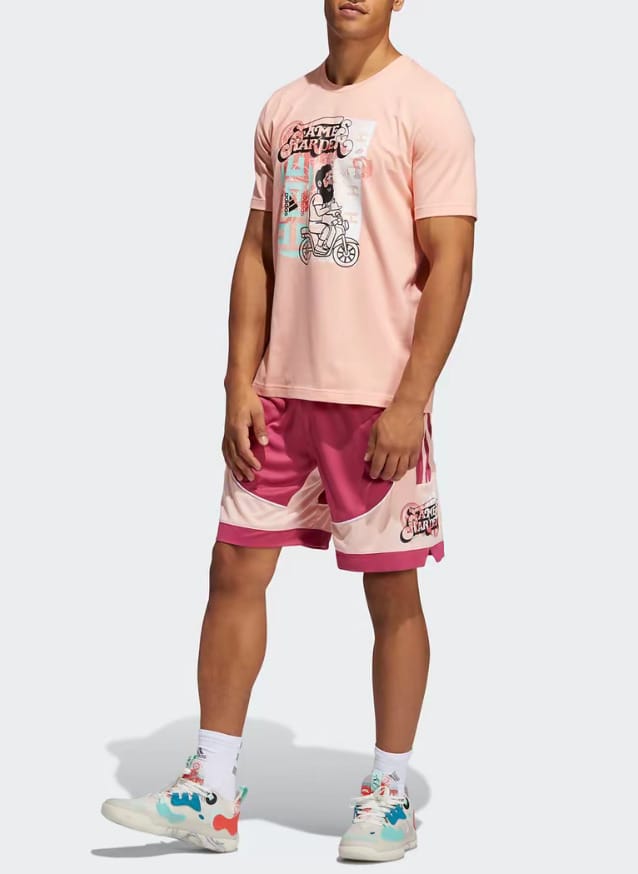 Pantalones cortos adidas Hdn  C365 de algodón, informales, rectos, con cordones y tiro medio, transpirables, para baloncesto, para hombre, color rosa - Rosa - Ver 1