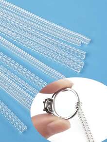 4 piezas - Ajustador de anillo de silicona flexible, ajustador de talla de anillo, espaciador de anillo o apretador de anillo - Retenedor de anillo invisible - Almohadilla reductora de talla de anillo para bodas, se ajusta a casi cualquier talla de anillo, unisex - Accesorios de anillo DIY para bodas