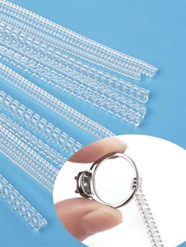 4pcs- Flexible Silicone Ring Sizer, Ring Size Adjuster, Ring Spacer Or Ring Tightener - Invisible Ring Retainer - Fix Loose Ring Size Ring Reducing Pad Wedding Ring Essentials, Fits Almost Any Size Ring, Unisex - Wedding DIY Ring Accessories