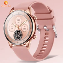 新款热门 1 件男女通用硅胶表带智能手表，支持呼叫/应答、计步、卡路里追踪、多种运动模式、闹钟、呼叫和消息提醒，1.53 英寸全触摸圆形屏幕，兼容 Android 和 IOS - 銀色 - 查看 3