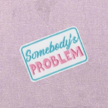 SOMEBODY'S PROBLEM Hippie Punk Rock Cartoon Adventure Funny Cool Sew-On Embroidered Patch, DIY Clothing Accessory, Embroidery Applique Iron-On Patch For Jacket, Pants, Coat, Shoes, Bags - Multicolor - View 6
