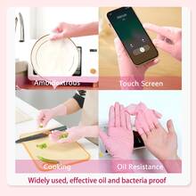 100pc Disposable Nitrile 4-Mil Latex Free Tattto Nail Hair Salon Cleaning Gloves - 粉色 - 查看 2