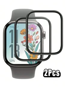 2sheets Screen Protector Compatible With Apple Watch Gift For Birthday, Family, Friends Watch Screen Protector, Watch Cover, Watch Accessories Waterproof Shockproof Anti-Fall Anti-Fall Scratch Resistant Anti-Fingerprint Full Cover