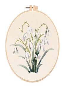 1 Set Beginner Embroidery Kit With Floral Pattern, Elegant Style Cross Stitch Embroidery Set For DIY Embroidery Enthusiasts, Includes Printed Fabric, Embroidery Thread, Embroidery Needle, English Instructional Chart, 20cm/7.9in Bamboo-Like Embroidery Hoop - Multicolor - View 9