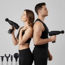 6/32 Speed Muscle Relaxation Massage Gun, Suitable For Full-Body And Arm And Back Massage, Deep Tissue Massage Gun, Handheld Electric Muscle Massager, Suitable For Sports And Fitness - Đen Xám - Xem 3