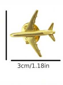 Yuan Shuo 1pc Minimalist Airplane Shaped Brooch Pin, Fashionable & Cute Lapel Pin For Couples - Silver-1316B - View 4