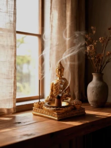 1 pièce Statue de Bouddha, statue de Bouddha pour la décoration de méditation, décoration spirituelle zen de Bouddha, statue et figurine de Bouddha pour la décoration de la maison, couleur or