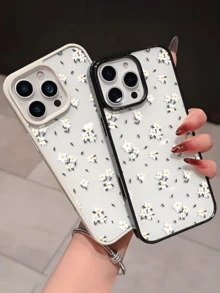 Ốp điện thoại chống sốc họa tiết hoa thời trang, phong cách Ins, chất lượng cao, màu Dopamine, họa tiết hoa tươi mát, tương thích với iPhone 17/17 Pro/17 Pro Max/15/16 Pro Max, ốp điện thoại Apple 11/12/13/14 Pro sáng tạo, quà tặng mùa xuân chống rơi vỡ - màu đen - Xem 6