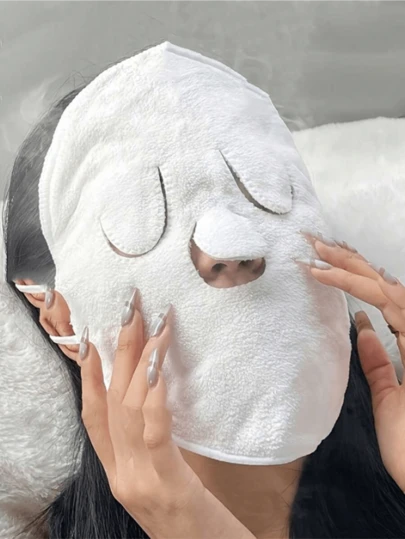 1pc Reusable Thermal Face Mask, Hot/Cold Therapy Skincare, Facial Moisturizing, Home Spa, Camping/Emergency Relief Face Towel, Beauty Steaming Hot Compress Washcloth, Ear Care, Christmas Holiday Gift