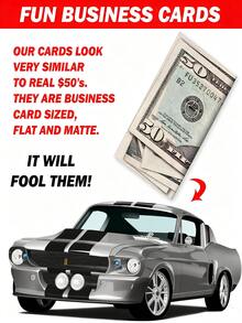 Prank Cards, Illegal Parking Prank Cards, Bad Parking Prank Cards, Look Like $50 Bills From A Distance, Leave Them Under The Driver'S Car Wipers, Use Them For Pranks On Illegal Parking Drivers, Halloween Prank Cards, Garage Illegal Parking Prank Cards. - 白色 - 查看 6