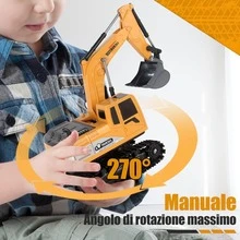 1pc Remote Control Excavator, 6-Channel Excavator And Dump Truck, Remote Control Construction Toy Set, For Boys & Girls, Mini RC Excavator, Real Engineering Construction Toy, Remote Control Toy, Birthday Gift, Christmas Gift - Multicolor - View 6