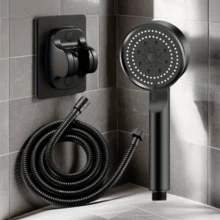 1pc High-Pressure Handheld Shower Head, Water-Saving Bathroom Shower Head, Large-Flow Rain-Type Faucet, Wall-Mounted Circular Design, 5 Water Spray Modes, Durable Plastic Material, Water-Saving And Energy-Efficient, Enhances Bathing Experience, Shower Accessory, Home Bathroom Decoration, Shower Set - Multicolor - View 2