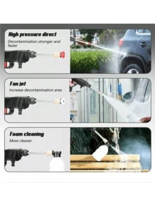 Pistola de agua para lavar autos para el hogar, máquina de limpieza de alta presión, lavadora de pisos, herramienta de riego, limpiadora de vehículos eléctricos para lavado de autos, portátil para exteriores, pistola de lavado recargable conveniente para automóviles