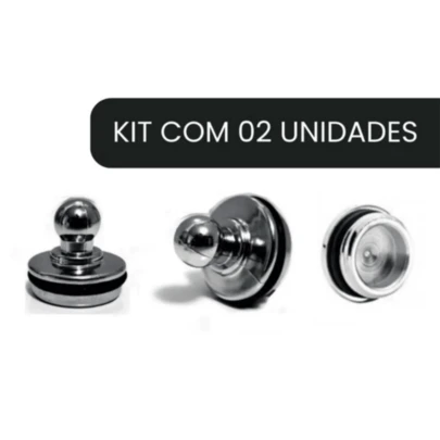 Kit com 2 Tampas para pia de lavatório cromada modelo deca 7/8