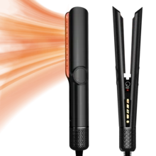 UKLISS Gray Gold/Black Rose Gold 2-In-1 Multi-Functional Hair Styler (200M Negative Ions For Frizz-Free Shine) | Negative Ion Hair Straightener & Hair Dryer | High-Power High-Speed Airflow + Fast Heating | 3 Adjustable Temp Settings + LCD Digital Display - EU F Type Plug(220-240V) - View 13