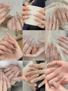 8pcs/Set Holographic Nail Powder, Starry Sky Theme Holographic/Shimmery Powder, Captivating, Suitable For Spring & Summer, For Women & Girls, Professional Nail Salon Use - 彩色 - 查看 2
