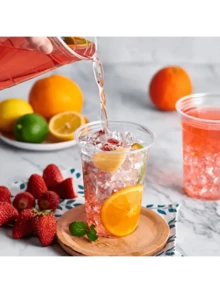 20/40pcs 17oz Transparent Plastic Cups With Lids & Straws (50-Pack) - Disposable Tumblers For Iced Coffee/Bubble Tea/Smoothies, Wedding/Party Essentials