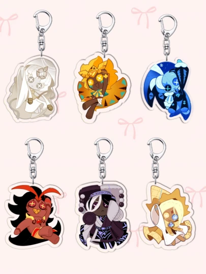 1 Stück Anime Acryl Cookie Run/Cookie Kingdom Acryl Schlüsselanhänger, Anime Muster, charakterförmig, kann als Taschenzubehör, Neuheit Dekoration und Fangeschenk verwendet werden. Geeignet als Geschenk für Freund, Freundin, Familie, Lehrer, auch als Partyfaveur und Keksdosen-Themen Handydekoration.