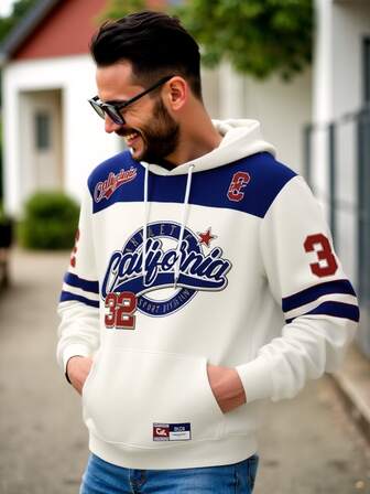 男士连帽衫，复古美式风格，时尚运动休闲，秋冬