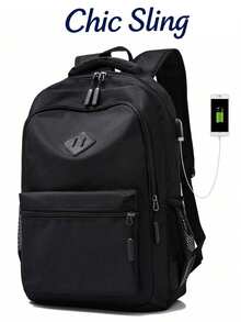 SHILAN 真皮旅行包，带鞋仓，防水过夜包，男士PU皮手提包，撞色印花经典设计夏季包，春假度假包，黑色包，礼品袋，背包，徒步包，周末包，单肩包，手提包，购物袋，复古包，学习用品旅行包，防水背包，行李包，健身包，沙滩周末包，旅行度假包，情人节礼物，旅行包 - 黑色 - 查看 1