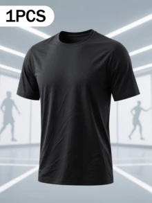 Hort Sleeve Casual Top, Daily Wear Tee,Boyfriend,Going Out, Friends,Round Neck Short Sleeve-Shirt, Round Neck Short Sleeve-Shirt BJ12 - 黑色 - 查看 11
