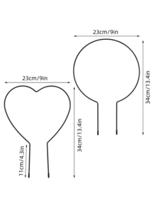 2pcs Rust-Free Iron Garden Trellises For Climbing Plants, Plant Support Stakes, Trellis Cage For Potted Plants, Indoor And Outdoor Potted Plant Support Rack, Creative Floral Support Stand, Reusable Metal Climbing Plant Stems Support , Round & Heart Shaped, Ideal For Pothos, Hoya, Vines | Durable Metal Plant Support, Garden Flower Supports, Garden Decor, Flower Pot Decor, Plant Trellis, Ideal For Healthy Growth Of Indoor Plants