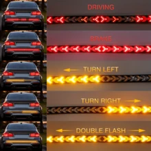 1 Piece, 60 Inches/150cm Dual Color Red And Yellow LED Fish Bone Light - No Drilling Mounting Base, Easy To Install - Perfect Match For Installation On A Variety Of Car Models, Car Accessories, Halloween Christmas Gifts - 60 Inches/150cm Fish Bone Light - View 3